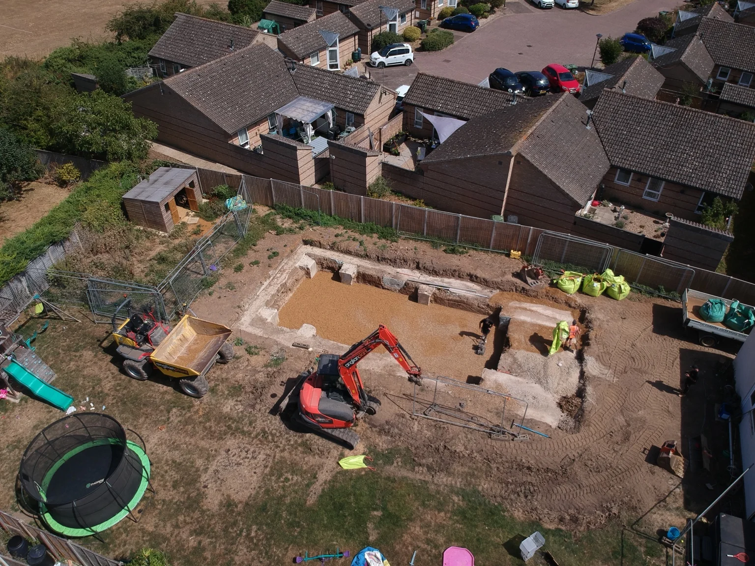 Swimming pool excavation and groundworks at Heacham